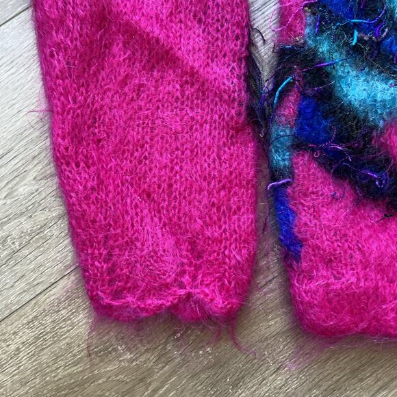 Icelandic Designs Mohair Sweater Women Sz S/M Pink Art Wear - Picture 4 of 12